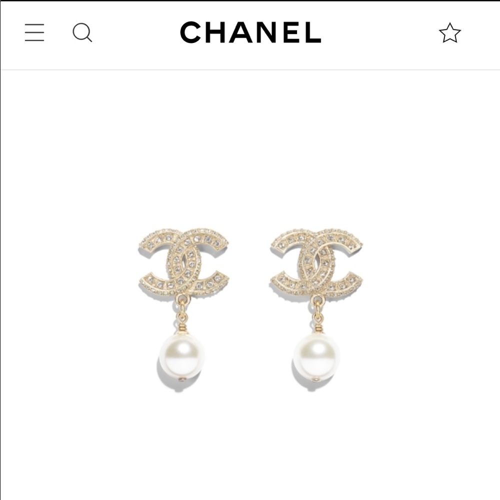 AUTHENTIC CHANEL pearl drop earrings